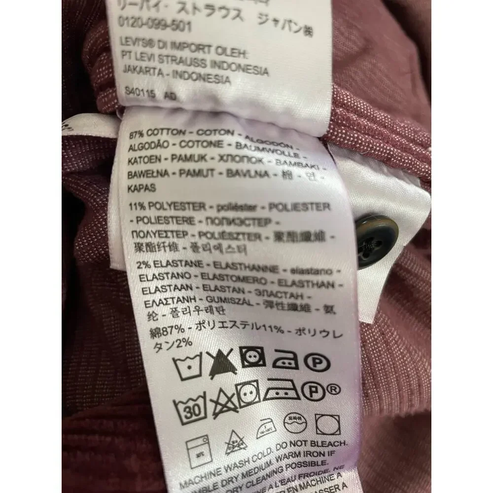 Men's Levi's Stay Loose Worker Cordory Shirt Jacket Burgundy Shacket Sz S Fits L - Picture 8 of 10
